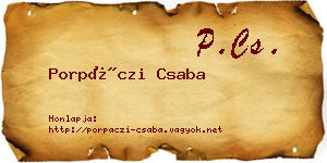 Porpáczi Csaba névjegykártya