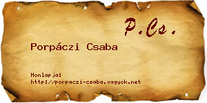 Porpáczi Csaba névjegykártya
